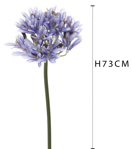 Set 4 Fiori Artificiali di Agapantus Altezza 73 cm