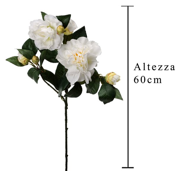 Set 4 Rami Artificiali di Camelia Altezza 60 cm Beige