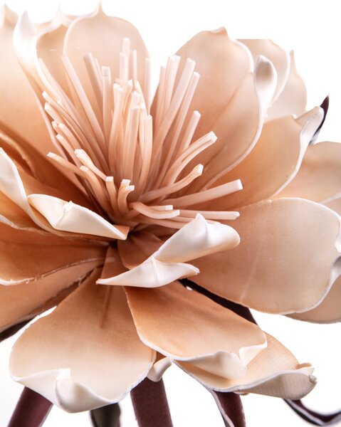 Set 2 Fiori di Ninfea Artificiali Altezza 108 cm Beige