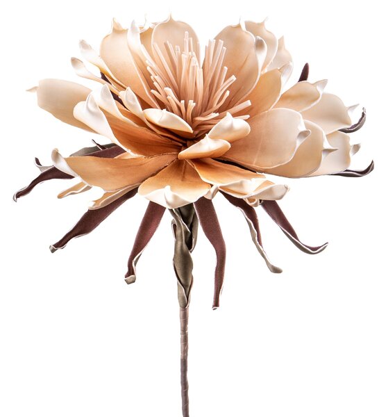 Set 2 Fiori di Ninfea Artificiali Altezza 108 cm Beige