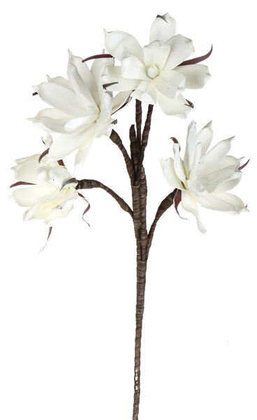 Set 2 Magnolie Composta da 4 Fiori Artificiali Altezza 95 cm Bianco