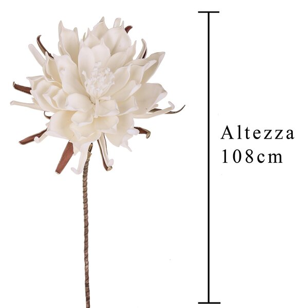 Set 2 Fiori di Ninfea Artificiali Altezza 108 cm Bianco