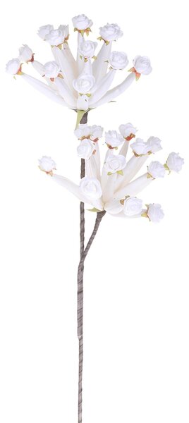 Set 3 Giant Caplume Composto da 2 Fiori Artificiali Altezza 90 cm Bianco