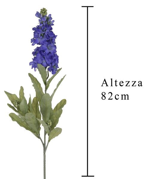 Set 4 Fiori Artificiali di Violacciocca Altezza 82 cm Blu