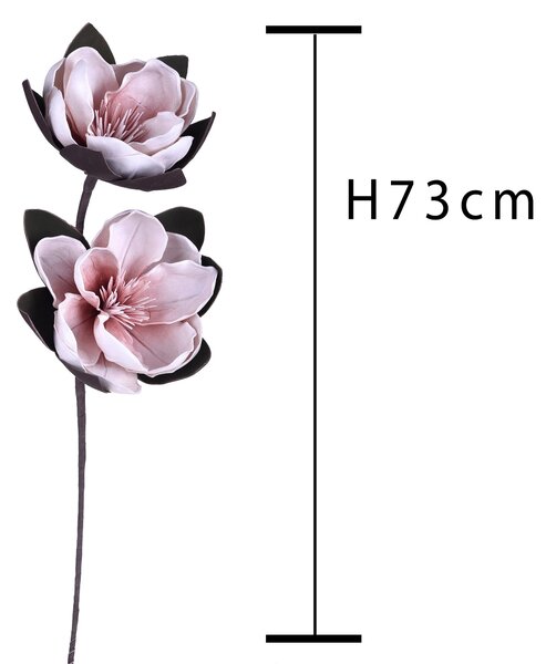 Set 2 Magnolia Artificiale Composta da 2 Fiori Artificiali Altezza 73 cm