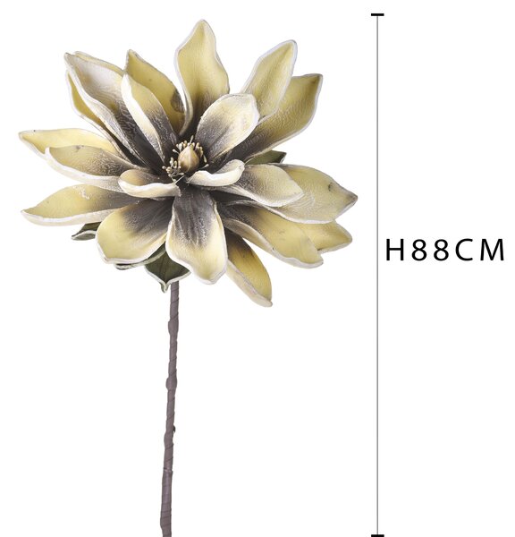 Set 6 Fiori di Ninfea Artificiali Altezza 88 cm Giallo