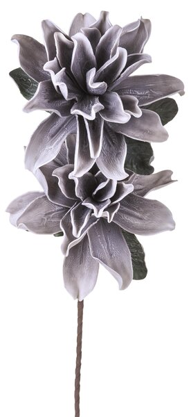 Set 2 Fiori di Dalia Composta da 2 Fiori Artificiali Altezza 94 cm Grigio