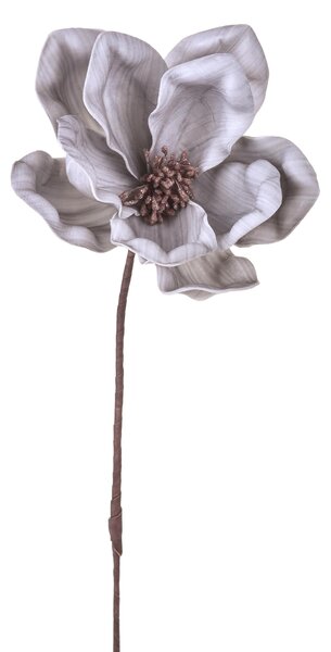 Set 3 Fiori Artificiali di Magnolia Altezza 63 cm Grigio