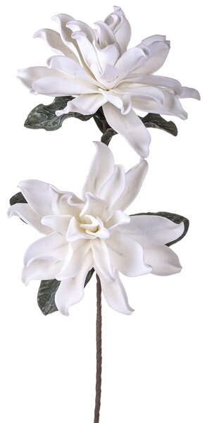 Set 2 Fiori di Dalia Composta da 2 Fiori Artificiali Altezza 94 cm Bianco