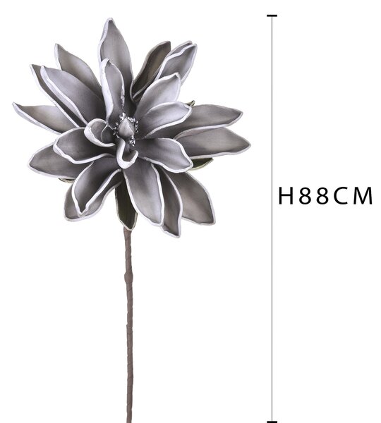 Set 2 Fiori di Ninfea Artificiali Altezza 88 cm Grigio