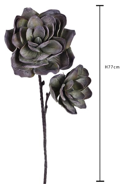 Set 3 Succulent Artificiale Composto da 2 Fiori Artificiali Altezza 77 cm Verde