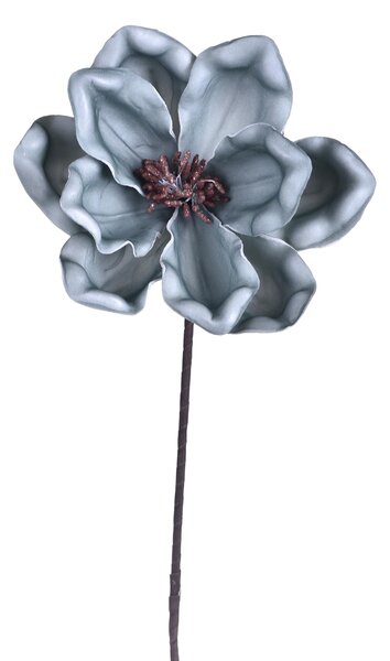 Set 3 Fiori Artificiali di Magnolia Altezza 63 cm Blu