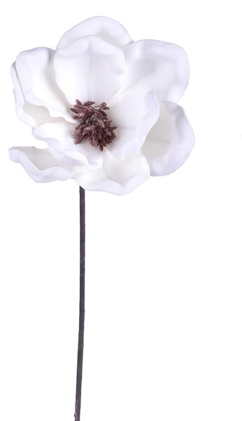 Set 3 Fiori Artificiali di Magnolia Altezza 63 cm Bianco