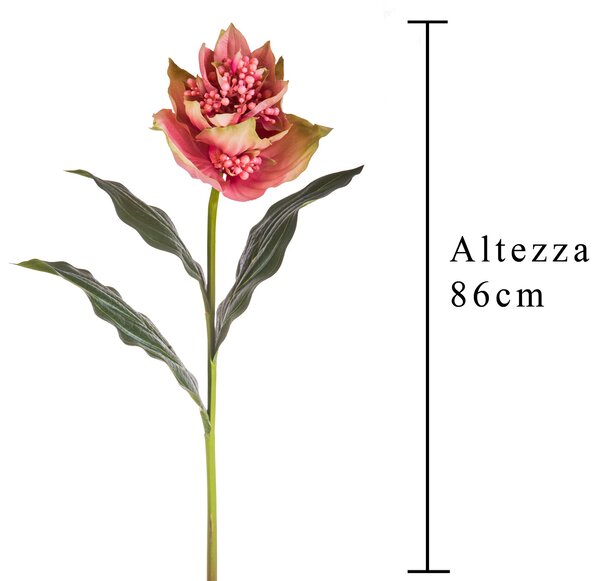 Set 2 Fiori Artificiali di Medinilla Altezza 86 cm Rosa