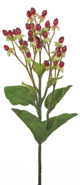 Set 8 Fiori Artificiali di Hipericum Altezza 53 cm Rosso