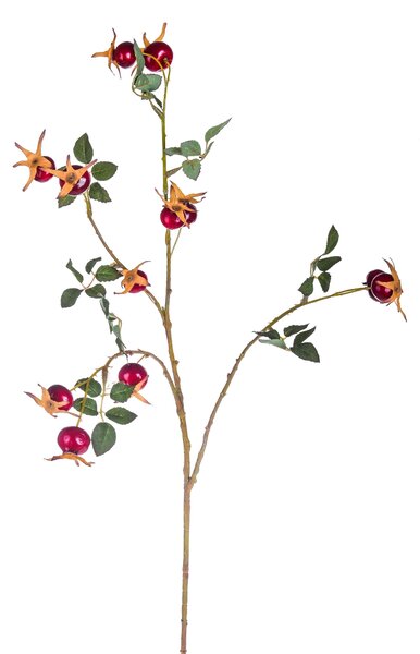 Set 4 Rose Artificiali Selvatica Composta da 4 Fiori Artificiali Altezza 83 cm rosso