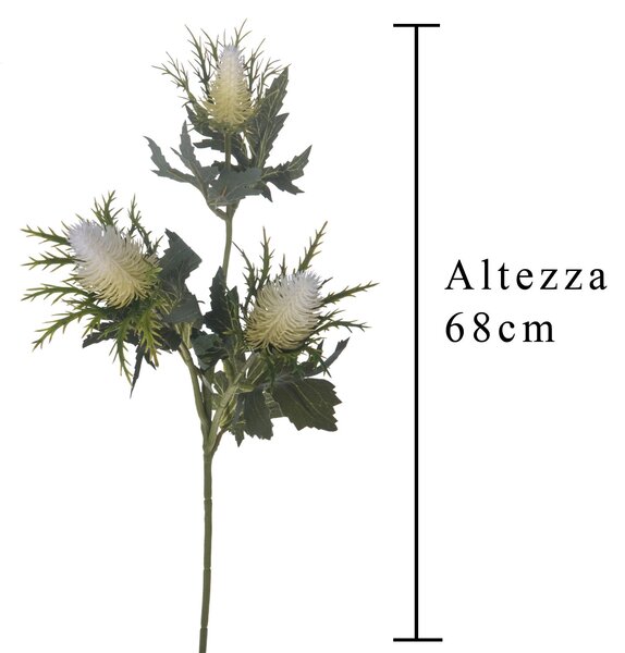Set 6 Piante Artificiali di Eringium con Fiori Altezza 68 cm