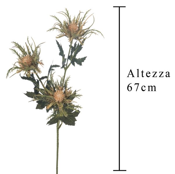 Set 6 Piante Artificiali di Cartamus Composta da 3 Fiori Altezza 67 cm Giallo
