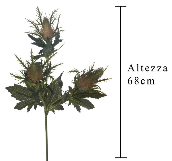 Set 6 Piante Artificiali di Eringium con Fiori Altezza 68 cm