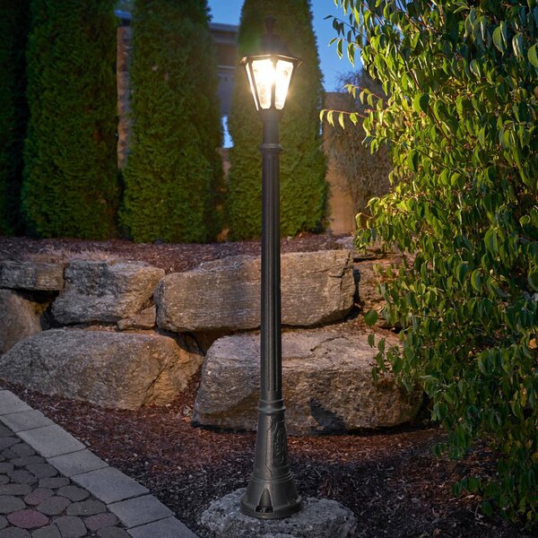 Fumagalli Lampione LED Artu Rut IP55 - per zone costiere, Nero, Plastica