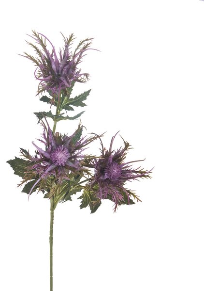 Set 6 Piante Artificiali di Cartamus Composta da 3 Fiori Altezza 67 cm Viola