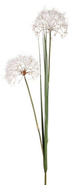 Set 2 Tarassaco Artificiali Composto da 2 Fiori Artificiali con Foglie Altezza 120 cm Bianco