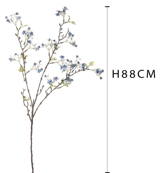 Set 3 Mini Tralcio Artificiale con Fiori Altezza 88 cm Blu