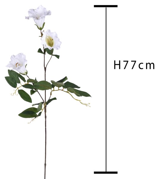 Set 6 Campanula Artificiali con Fiori Altezza 77 cm Bianco