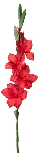 Set 4 Fiori Artificiali di Gladiolo Altezza 85 cm Rosso