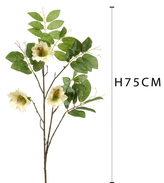 Set 4 Cubea Artificiale con 3 Fiori H.75 cm Bianchi