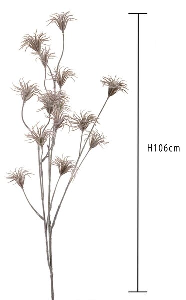 Set 3 Rami Artificiali di Clematis Altezza 106 cm Grigio