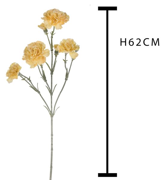Set 8 Fiori Artificiali di Garofanello Altezza 62 cm Giallo