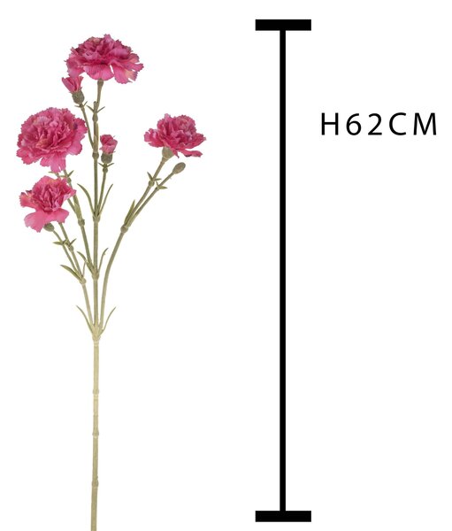 Set 8 Fiori Artificiali di Garofanello Altezza 62 cm Rosa