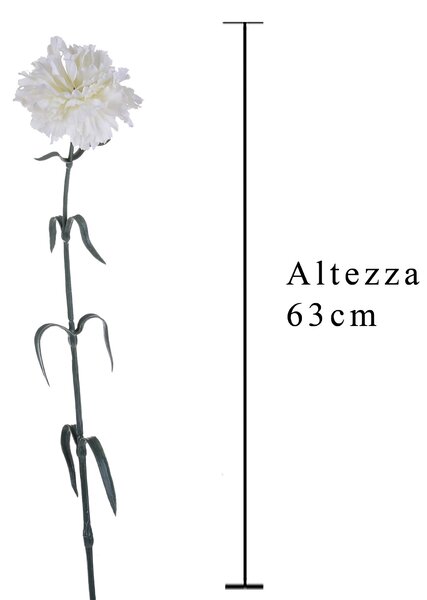 Set 12 Garofani Artificiali Singoli Altezza 63 cm