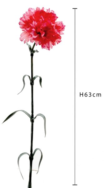 Set 12 Garofani Artificiali Singoli Altezza 63 cm Rosa