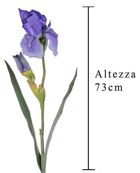 Set 6 Giaggiolo Composto da 2 Fiori Artificiali Altezza 73 cm Blu