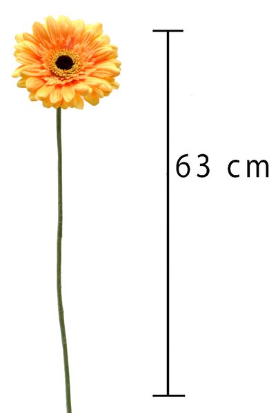 Set 12 Fiori Artificiali di Gerbera Altezza 63 cm Giallo
