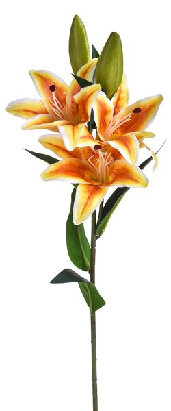 Set 4 Lilium Artificiali Stargaze Composto da 3 Fiori Altezza 67 cm Arancio