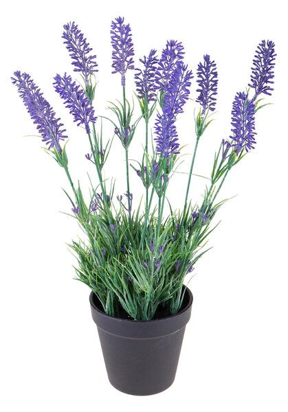 Set 2 Lavanda Artificiale in Vaso Altezza 38 cm Viola