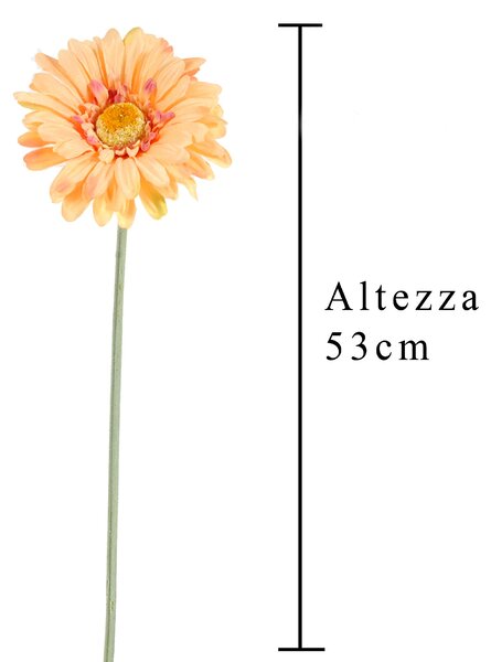 Set 24 Fiori Artificiali di Gerbera Altezza 53 cm Giallo
