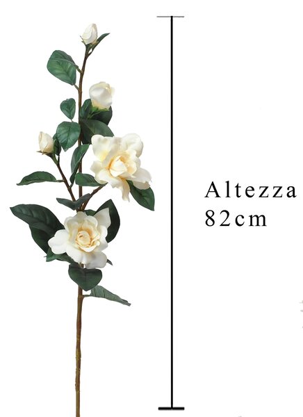 Set 2 Rami Artificiali di Gardenia Altezza 82 cm Bianco