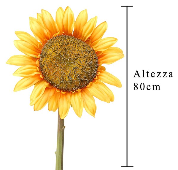 Set 2 Girasole Artificiale Altezza 80 cm Giallo