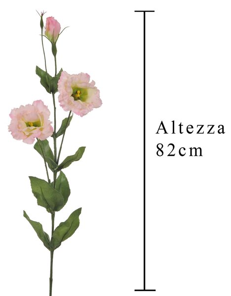 Set 4 Lisianthus Artificiali Composto da 3 Fiori Altezza 82 cm Rosa
