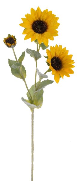 Set 6 Girasoli Artificiali con 3 Fiori Altezza 63,5 cm Giallo