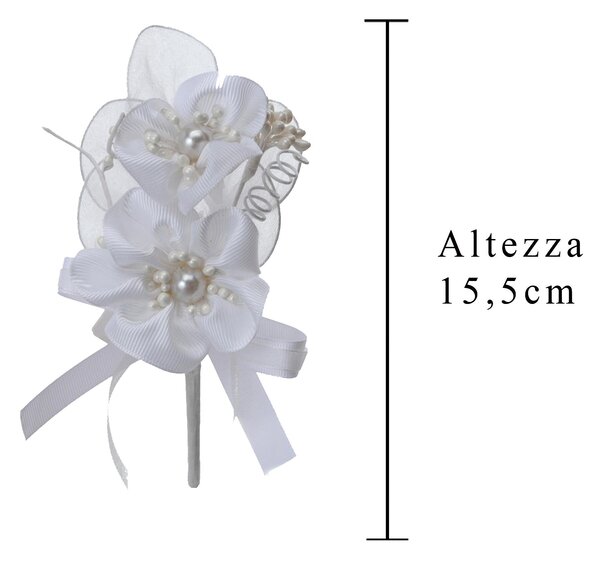 Set 12 Pick Fiorito Artificiali Altezza 15,5 cm Bianco