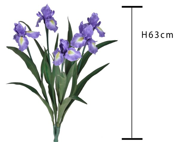 Iris Artificiale Composto da 5 Fiori Altezza 68 cm