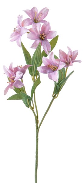 Set 12 Mini Lilium Artificiali con Fiori Altezza 56 cm Rosa