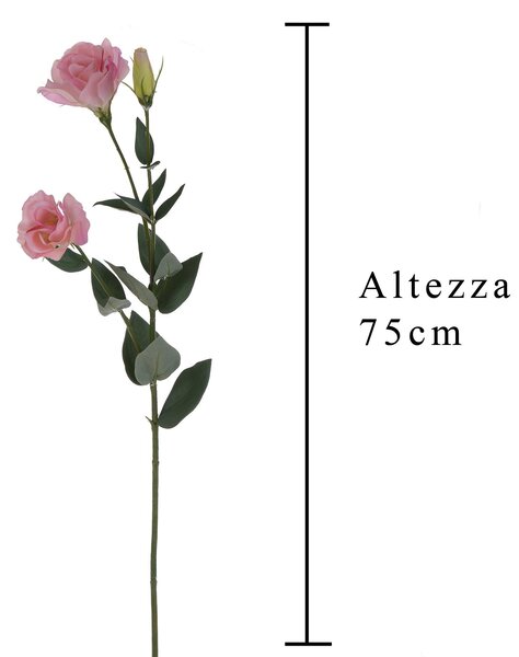 Set 6 Lisianthus Artificiali con Fiori Altezza 75 cm Rosa