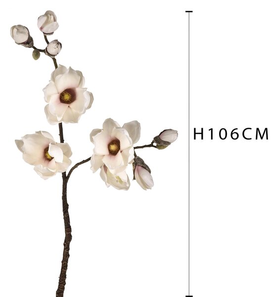 Magnolia Artificiale con 9 Fiori Artificiali Altezza 106 cm