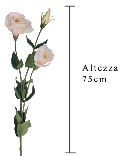 Set 6 Lisianthus Artificiali con Fiori Altezza 75 cm